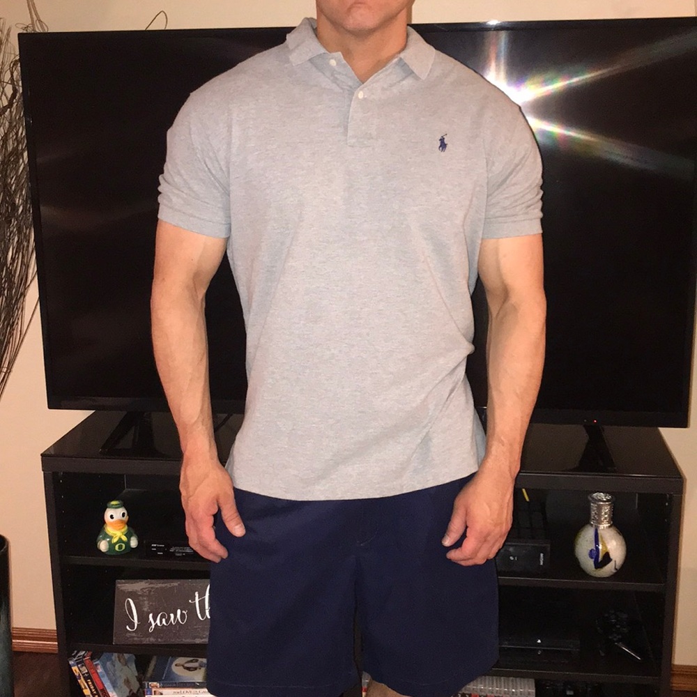 Polo By Ralph Lauren Gray Waffle Weave Shirt